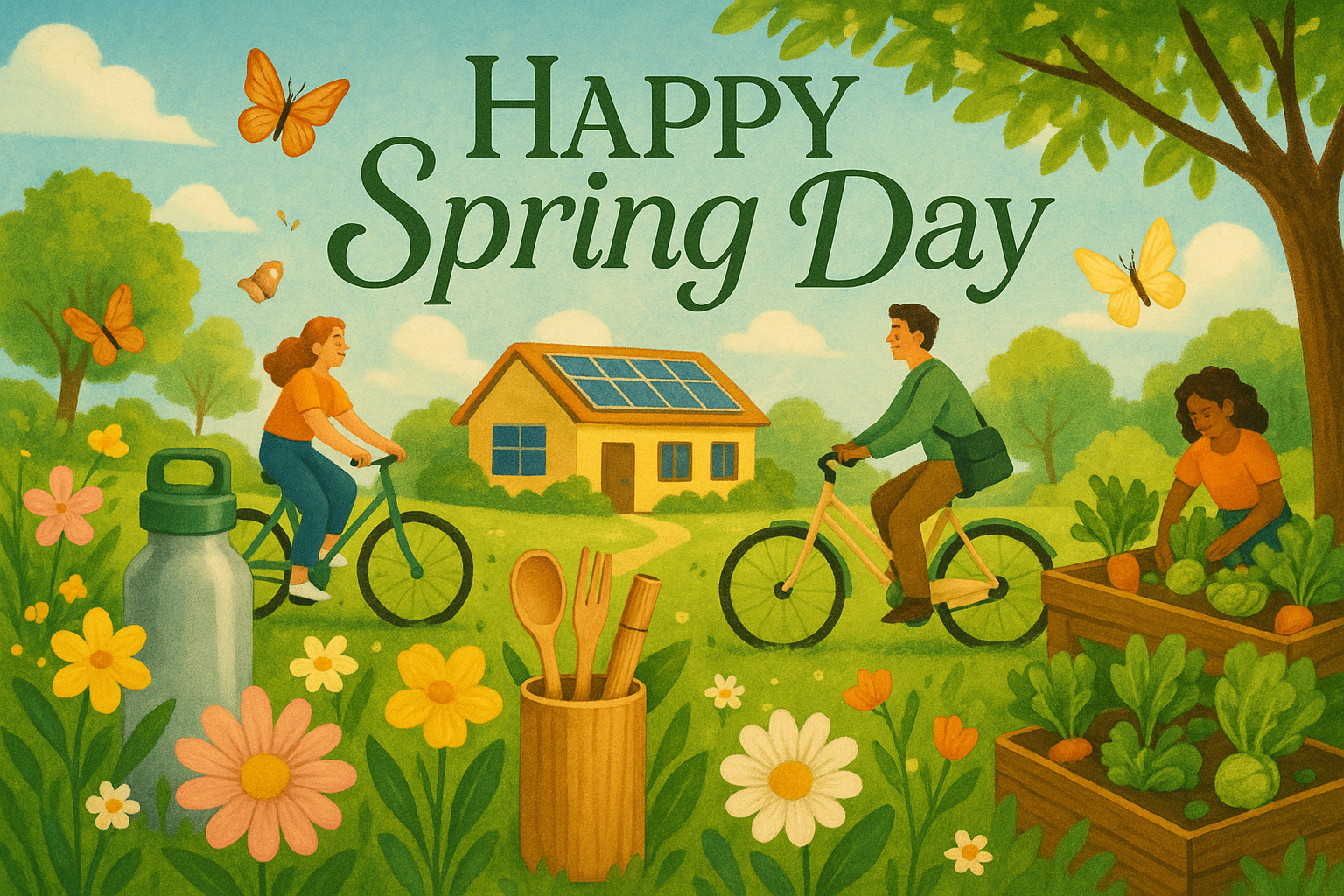 happy spring day image for a i-go-eco