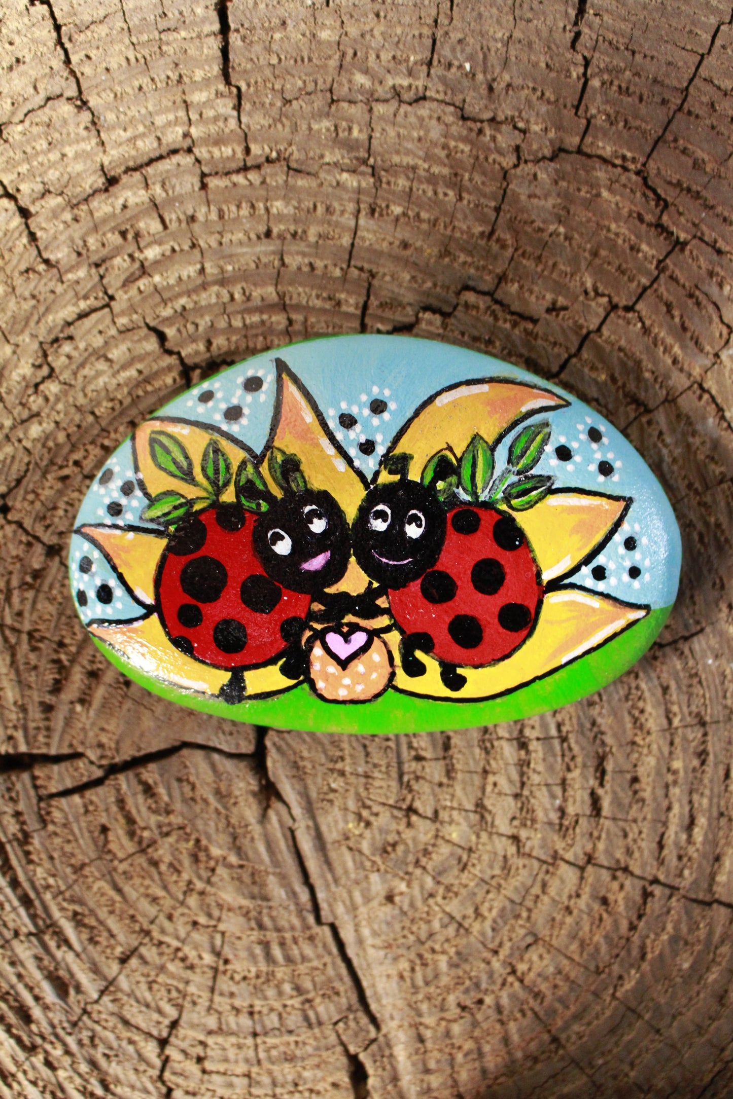 Ladybug Painted Rock