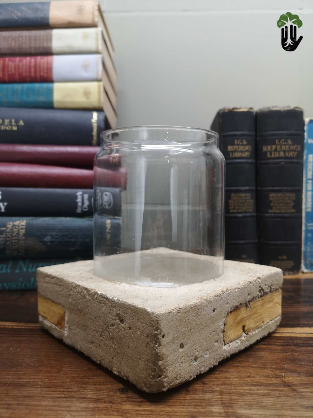 Concrete & glass vase